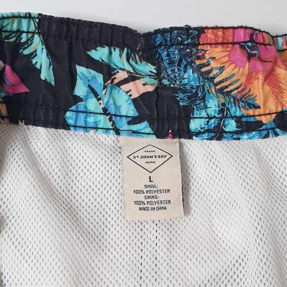 St Johns Bay Men Large Swim Trunks Board Shorts Beach Core Floral Pool Hawaiian - Picture 5 of 8